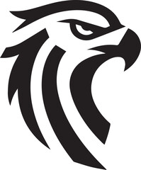 Bold Tribal Eagle Head Vector Logo in Black and White

