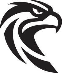 Bold Tribal Eagle Head Vector Logo in Black and White

