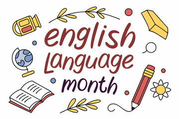 ENGLISH LANGUAGE MONTH vector illustration background 
