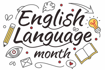 ENGLISH LANGUAGE MONTH vector illustration background 
