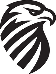 Bold Tribal Eagle Head Vector Logo in Black and White

