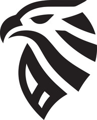 Bold Tribal Eagle Head Vector Logo in Black and White

