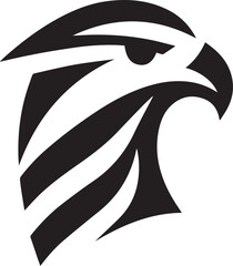 Bold Tribal Eagle Head Vector Logo in Black and White

