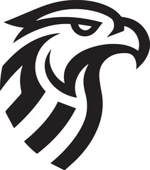 Bold Tribal Eagle Head Vector Logo in Black and White


