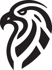 Bold Tribal Eagle Head Vector Logo in Black and White

