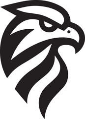 Bold Tribal Eagle Head Vector Logo in Black and White


