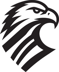 Bold Tribal Eagle Head Vector Logo in Black and White

