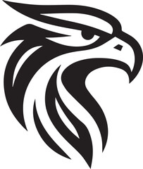 Bold Tribal Eagle Head Vector Logo in Black and White

