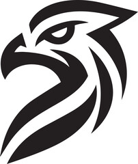 Bold Tribal Eagle Head Vector Logo in Black and White

