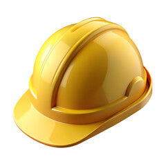 3D Glossy Yellow Construction Helmet Icon