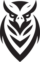 Bold Tribal Eagle Head Vector Logo in Black and White

