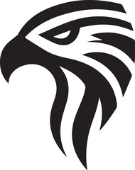Bold Tribal Eagle Head Vector Logo in Black and White

