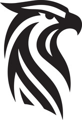 Bold Tribal Eagle Head Vector Logo in Black and White

