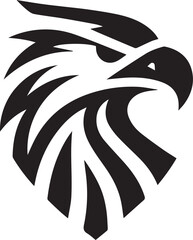 Bold Tribal Eagle Head Vector Logo in Black and White

