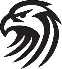 Bold Tribal Eagle Head Vector Logo in Black and White

