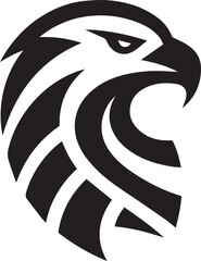 Bold Tribal Eagle Head Vector Logo in Black and White


