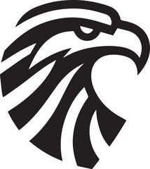 Bold Tribal Eagle Head Vector Logo in Black and White

