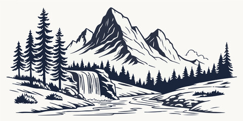 Fototapeta premium mountain landscape with forest