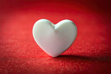 Fototapeta premium Romantic tilt-shift photography: miniature red hearts evoke love and affection for Valentine's Day.