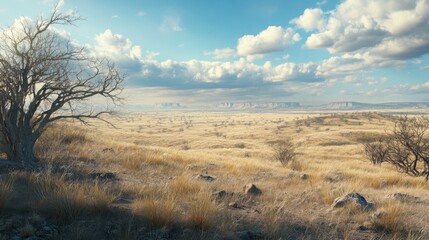 Fototapeta premium Sunny Desert Landscape View