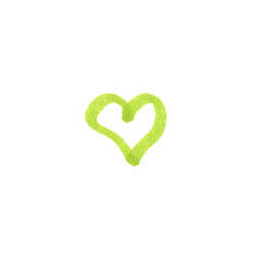 Fototapeta premium Outline Heart Symbol, hand-drawn marker glyph with light green color on transparent Background
