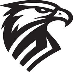 Bold Tribal Eagle Head Vector Logo in Black and White

