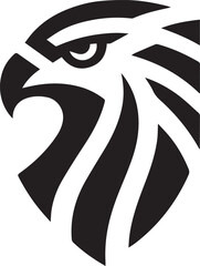 Bold Tribal Eagle Head Vector Logo in Black and White


