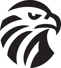 Bold Tribal Eagle Head Vector Logo in Black and White


