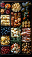 Fototapeta premium Gourmet Food Platter With Assorted Appetizers