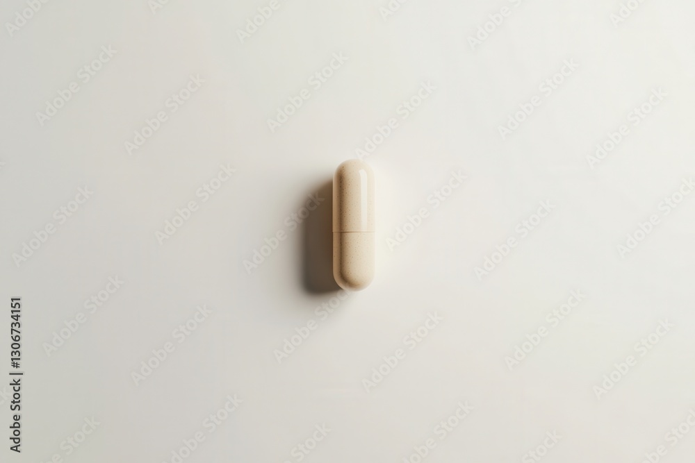 Fototapete Capsule resting on a clean white background showcasing minimalism and hyper realistic details Generative AI