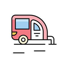 Camper Trailer Vector icon