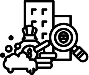 Fraud Identification Icon in Outline Style. Simple Vector Design. Simple Vector Outline Icon