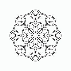 Relaxation traditional ornamental mandala for Coloring book page