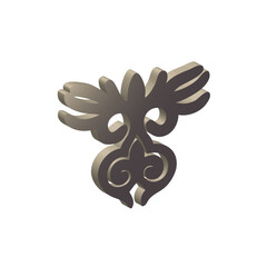 Kazakh ornament 3D, jewelry decoration. Vector illustration