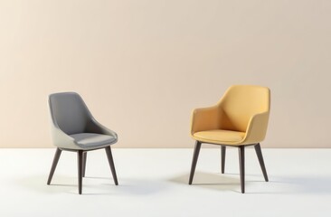 Fototapeta premium We are hiring collage concept. Chairs in modern design. Free photo hiring concept with empty chair. chairs with one odd one out job opportunity business leadership. Recruitment concept