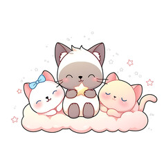 Playful and whimsical cat illustrations in vibrant and minimalist designs