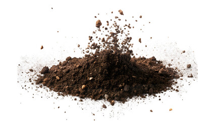 Falling Soil Earth Erosion – Isolated Crumbling Terrain on Transparent Background

