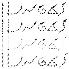 Set of vector arrows. Collection of simple isolated arrows. Various, different arrows. Arrow mark icons. Arrow drawing, paint for infographics, business
