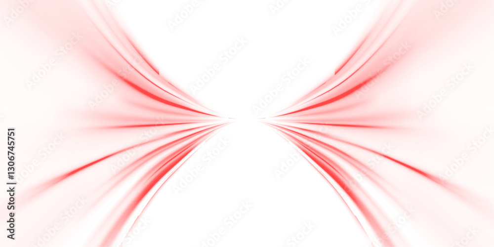 Wall mural glowing red speed lines on a dark background. futuristic motion effect with neon rays. high-tech dig