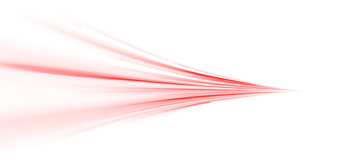 Glowing red speed lines on a dark background. Futuristic motion effect with neon rays. High-tech digital highway, fast-moving cyber road. Vector illustration for modern technology concepts.