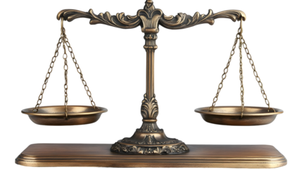 Brass Scales Balance Isolated on White Background