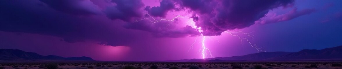 Dark purple storm clouds above Gooseberry Mesa, lightning, Utah landscape