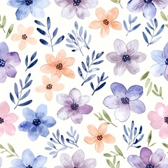 Watercolor Floral Pattern: Delicate Blooms and Soft Hues