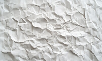 Obraz premium White blank crumpled paper texture background creased old poster texture backdrop surface empty for text