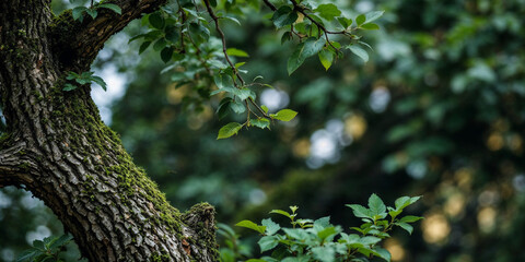 Concept photo of close-up tree with space for text