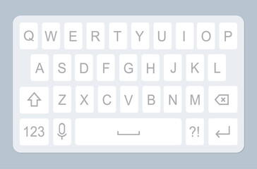 Smartphone keyboard Mobile phone white and black screen keypad vector illustration