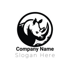 Rhino Animal Logo icon Design, Vector, Illustration