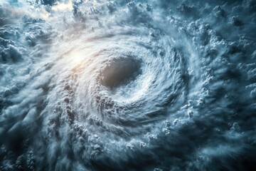Fototapeta premium Extreme hurricane from space swirling weather clouds.