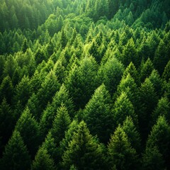 Fototapeta premium Pine Forest Pathway Walking Through a Serene Green Wonderland