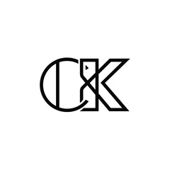 CK monogram logo design letter text name symbol monochrome logotype alphabet character simple logo